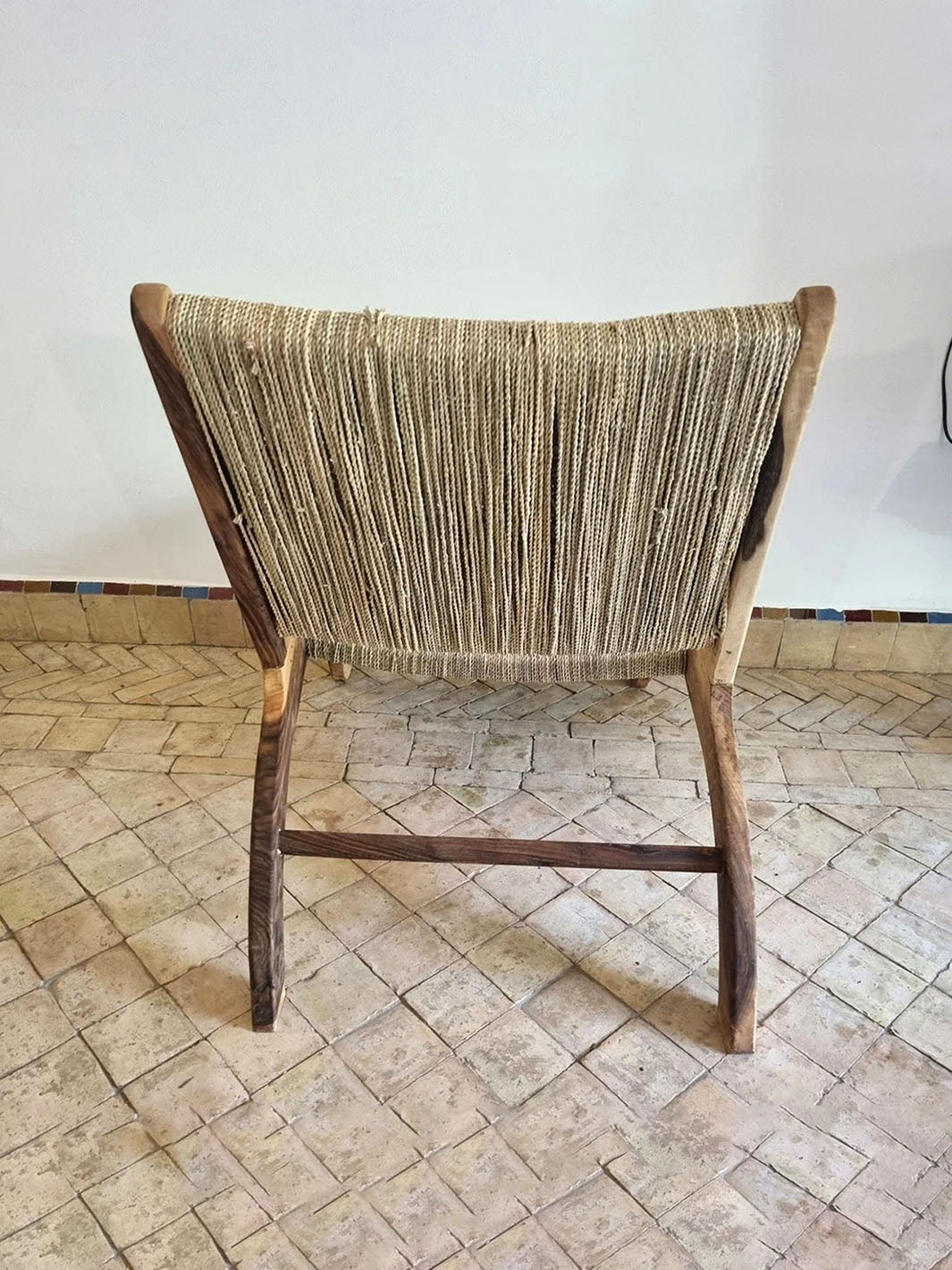 Handcrafted Artisanal Moroccan Ropes Wooden Armchair Libitii Chairs LIB-0082-5