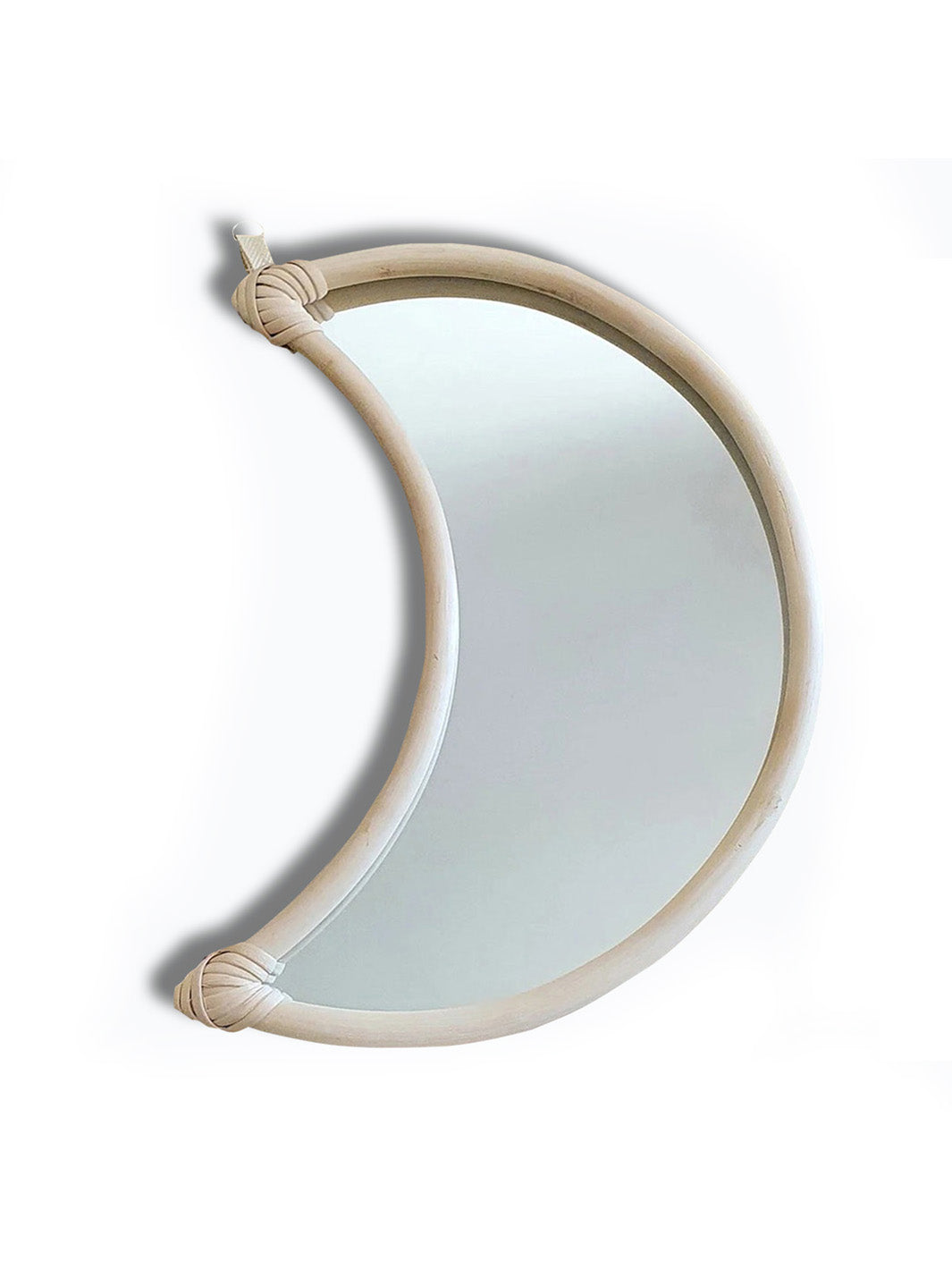 Handcrafted Moon-Shaped Rattan Wall Mirror Libitii Mirrors LIB-0118
