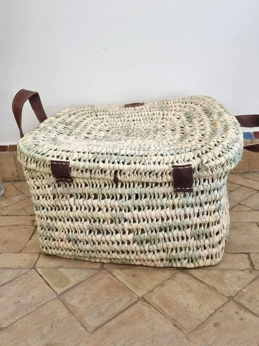 Handcrafted Palm Leaf Storage Basket Libitii Baskets LIB-0175-2