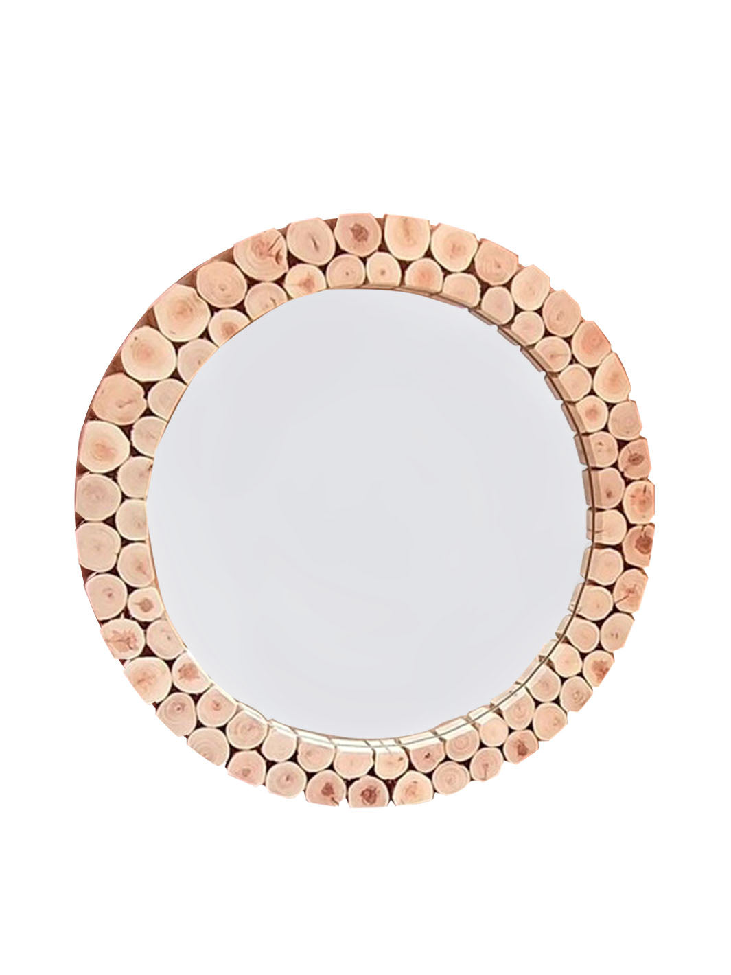Handcrafted Large Rounded Wooden Wall Mirror | 80 cm Libitii Mirrors LIB-0189