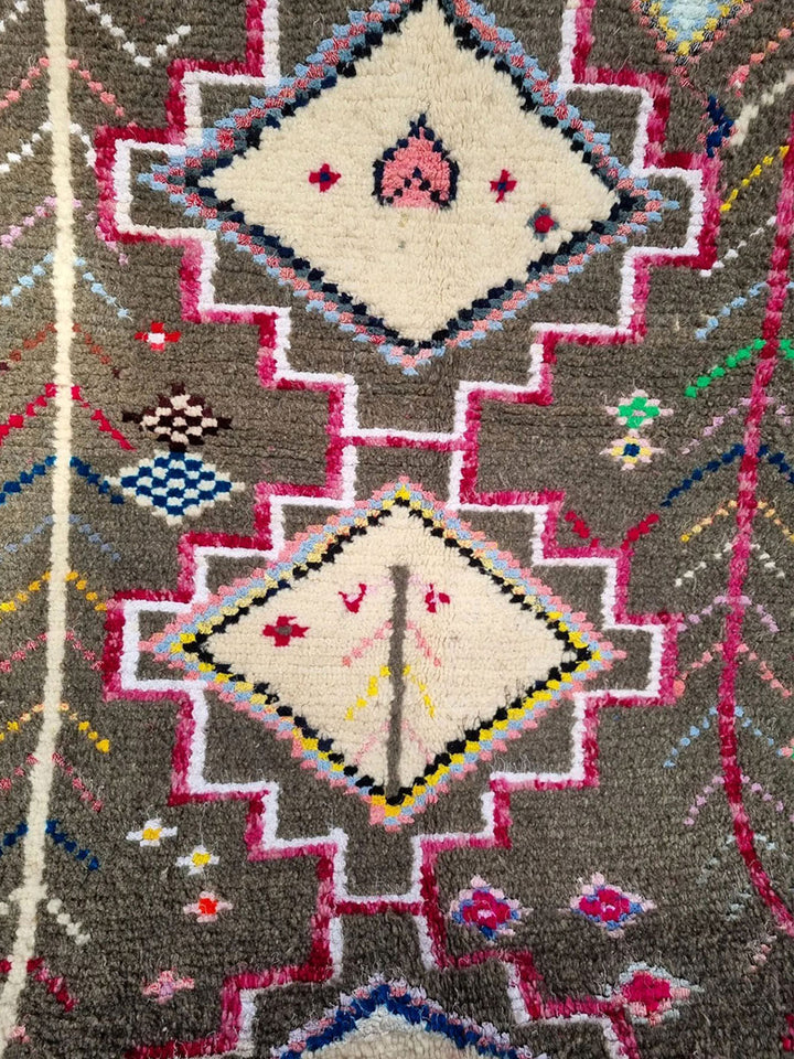 Handcrafted Berber Carpet Azilal | 1.43x2.42m / 4.6x7.9ft Libitii wool LIB1002-1