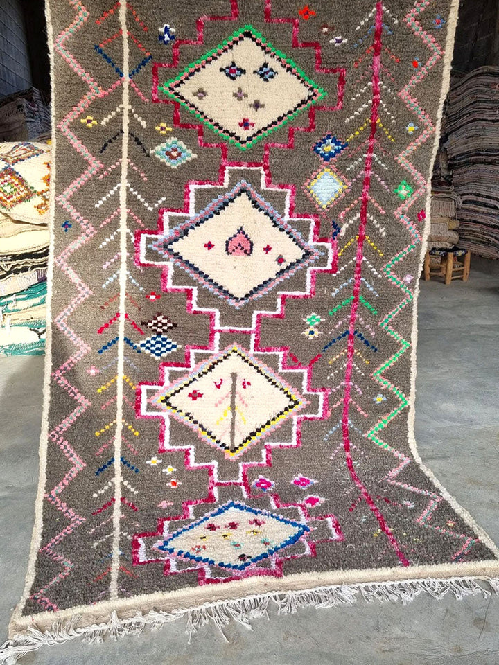 Handcrafted Berber Carpet Azilal | 1.43x2.42m / 4.6x7.9ft Libitii wool LIB1002-6