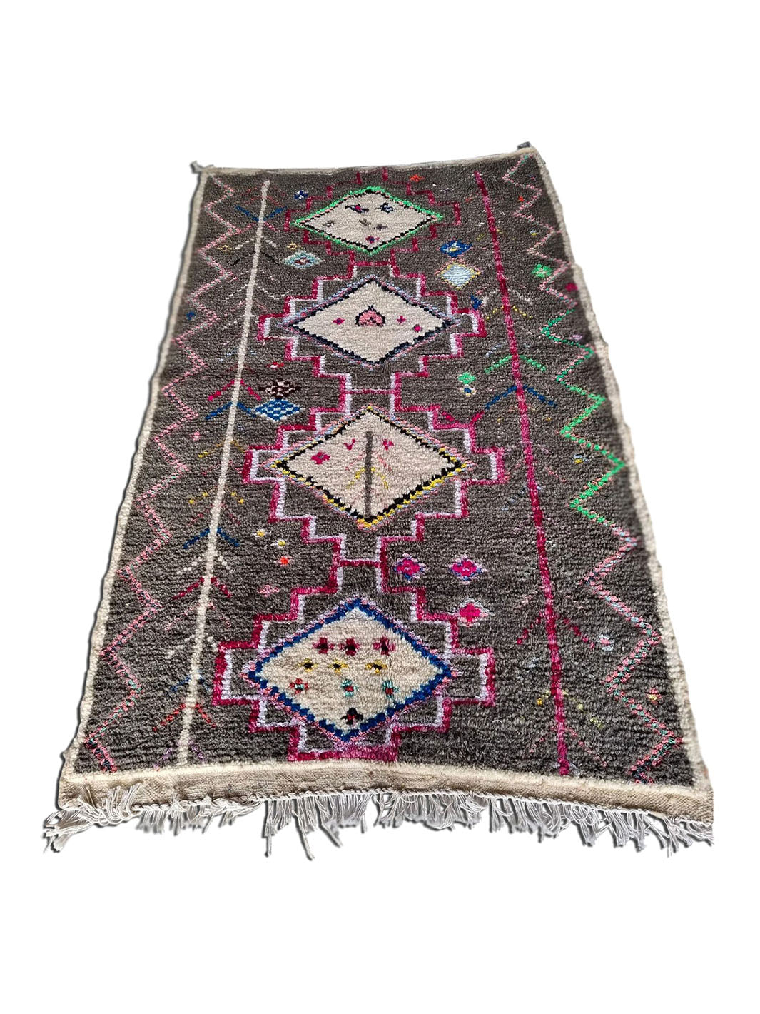 Handcrafted Berber Carpet Azilal | 1.43x2.42m / 4.6x7.9ft Libitii wool LIB1002