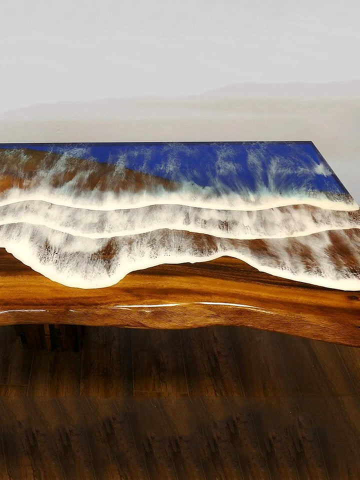 Handcrafted River Beach Epoxy Resin Wooden Dining Table | 180x80cm Made 4 Decor Tables MDR0011-3