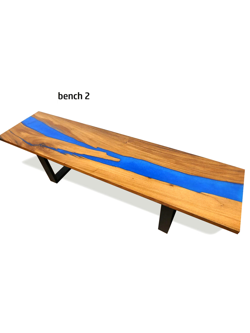 Handcrafted River Beach Epoxy Resin Wooden Dining Table (180x65cm) & 180cm Benches Made 4 Decor Tables MDR0013-1