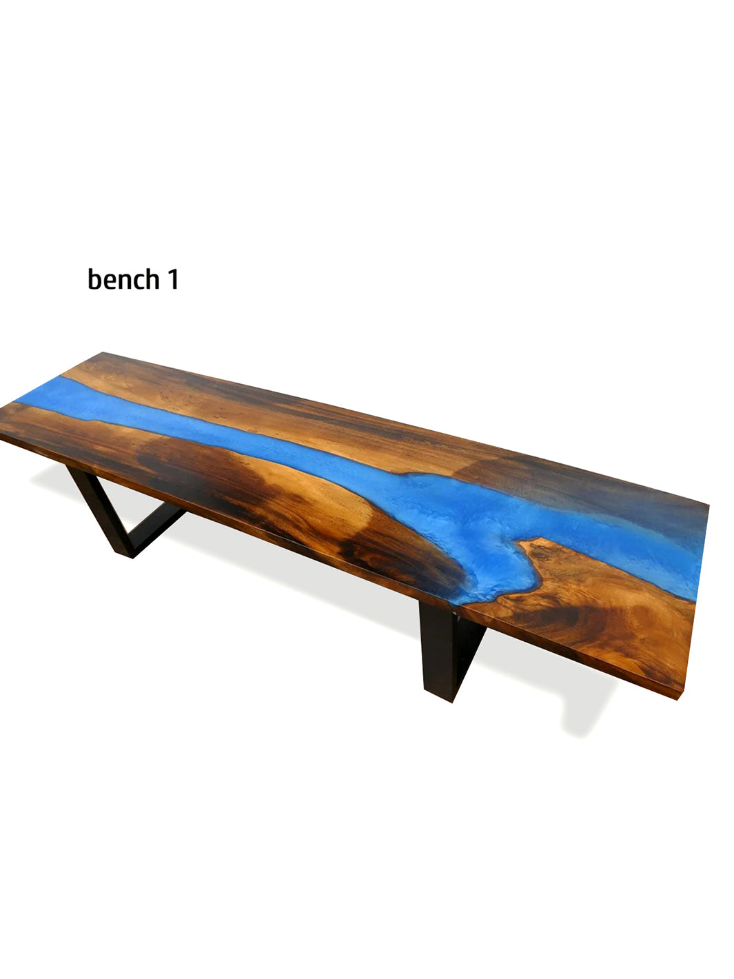 Handcrafted River Beach Epoxy Resin Wooden Dining Table (180x65cm) & 180cm Benches Made 4 Decor Tables MDR0013