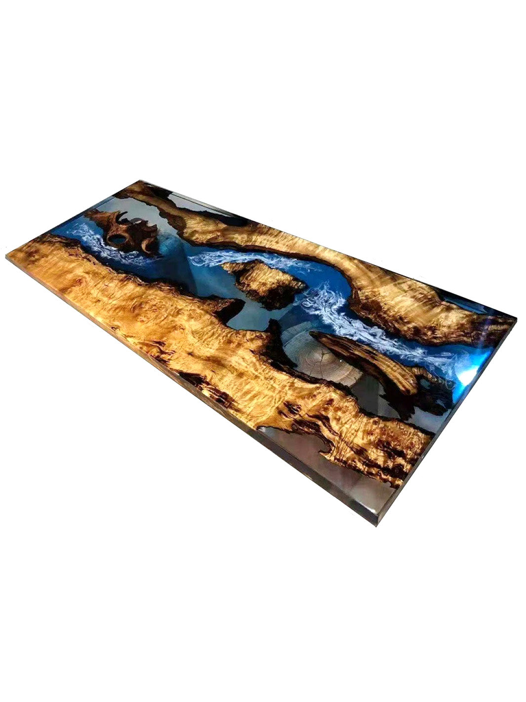 Handcrafted River Beach Epoxy Resin Wooden Coffee Table| 150x60cm Made 4 Decor Tables MDR0015-2