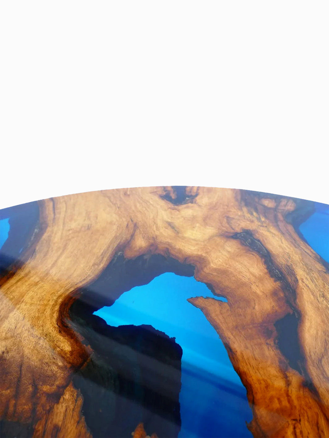 Luxurious Circular Handcrafted River Beach Epoxy Resin Wooden Dining Table | 80cm Made 4 Decor Tables MDR0017-1