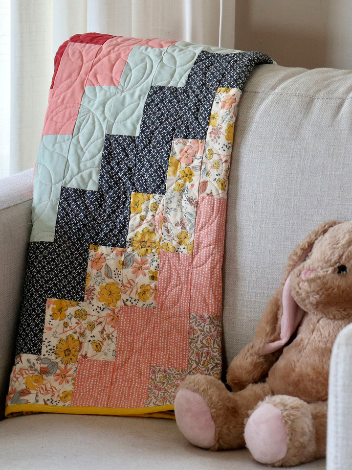 Modern Handmade Baby Quilt - Baby Steps Earthly Comfort Home Decor -5
