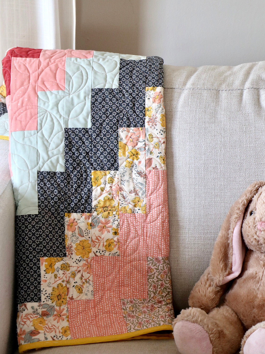 Modern Handmade Baby Quilt - Baby Steps Earthly Comfort Home Decor -6