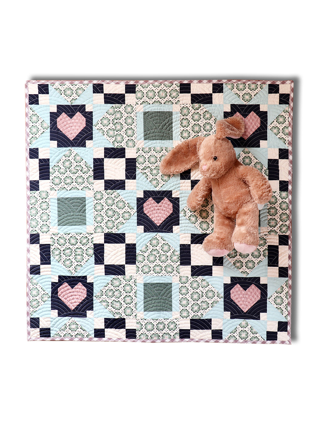 Modern Handmade Baby Quilt - Sweet Nothings Earthly Comfort Home Decor -1