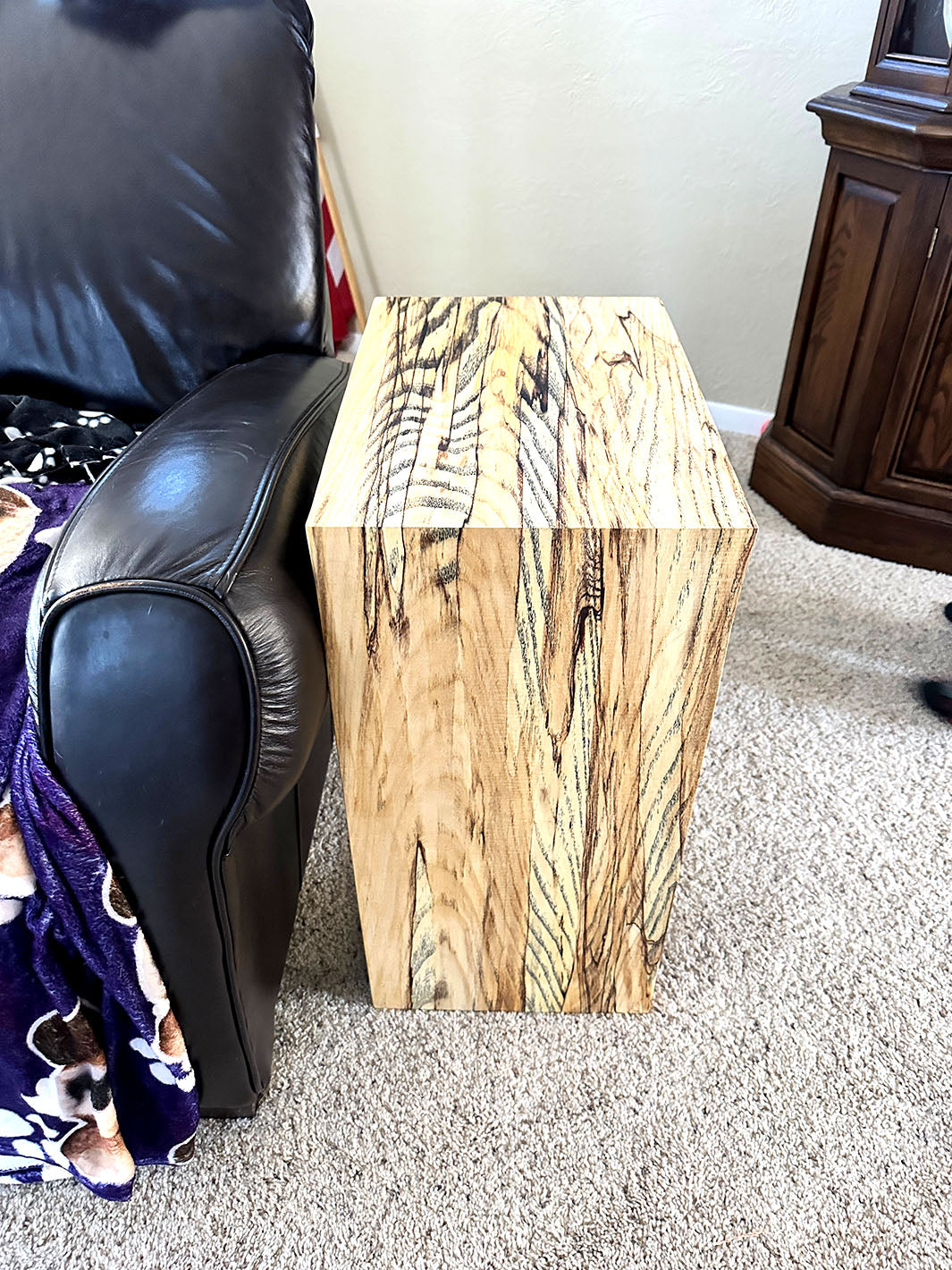 Spalted Maple Waterfall C-Table Earthly Comfort C Table -3
