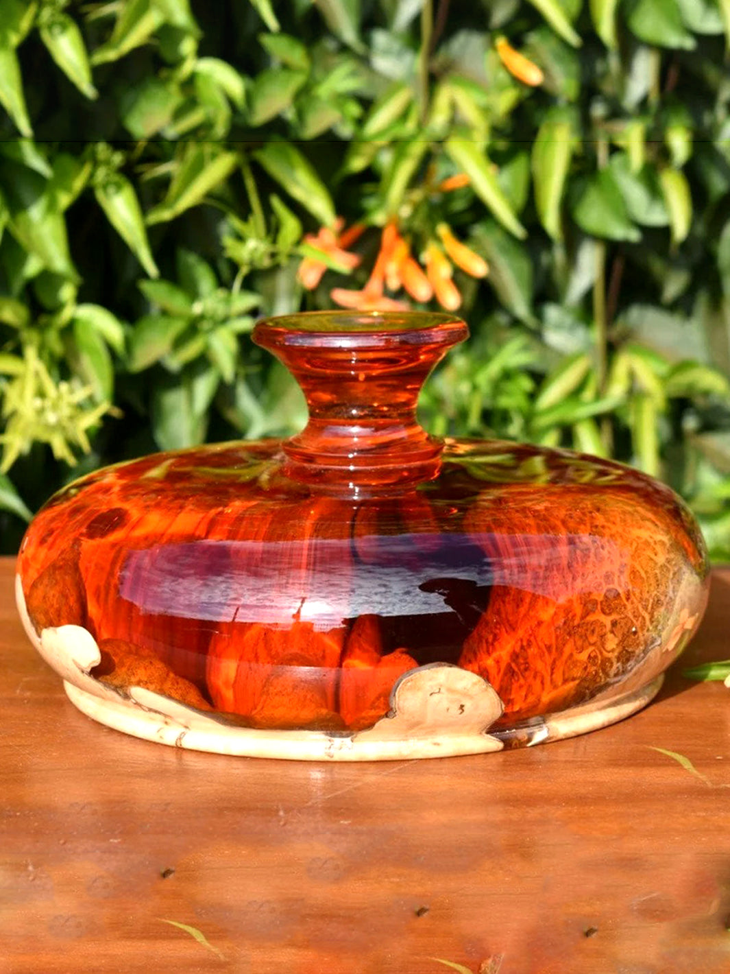 Handcrafted Decorative Feng Shui Wealth Vase | Financial Prosperity Vase Wood Resin Decor TWR-0042-5