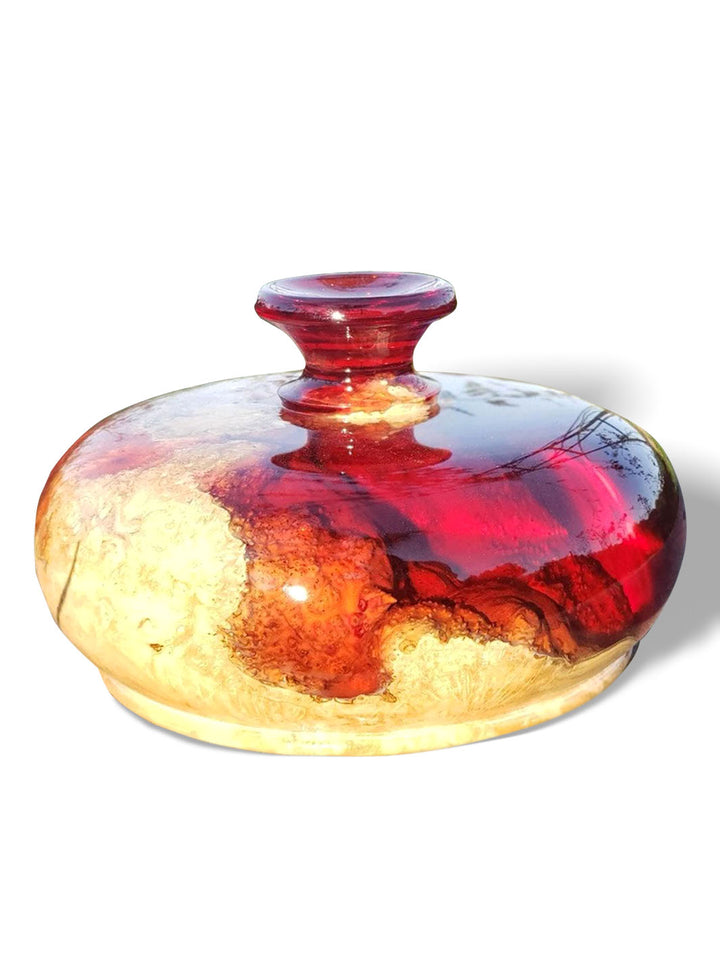 Handcrafted Decorative Feng Shui Wealth Vase | Financial Prosperity Vase Wood Resin Decor TWR-0042