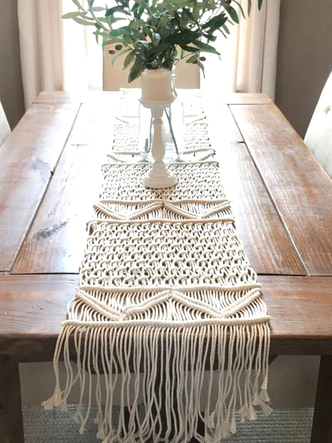 Handcrafted Macrame Boho Dining Table Decoration WallKnot Curtains & Drapes WKN0091-6