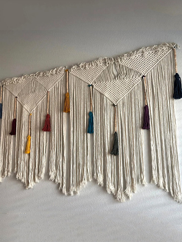 Handcrafted Macrame Boho Rainbow Wall Tassel Decoration WallKnot Curtains & Drapes WKN0103-3