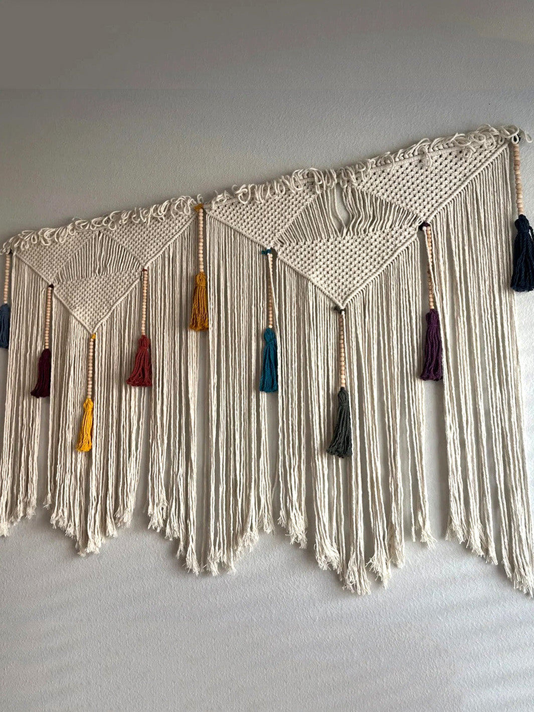 Handcrafted Macrame Boho Rainbow Wall Tassel Decoration WallKnot Curtains & Drapes WKN0103-5