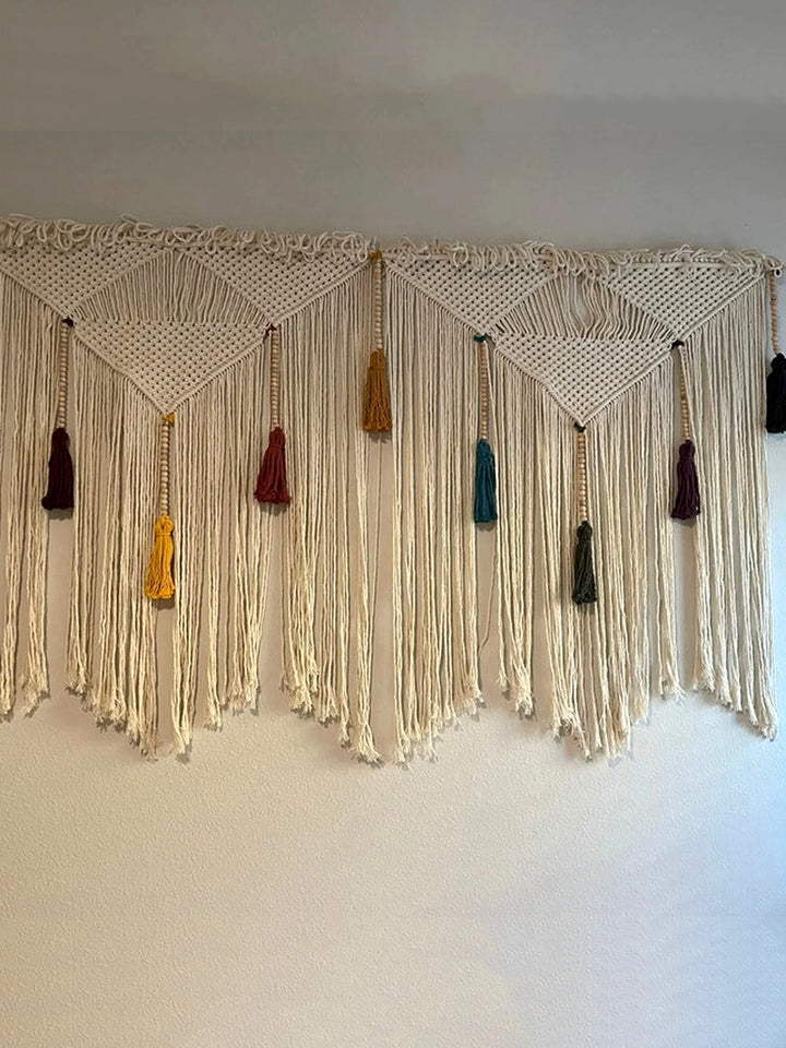 Handcrafted Macrame Boho Rainbow Wall Tassel Decoration WallKnot Curtains & Drapes WKN0103-6