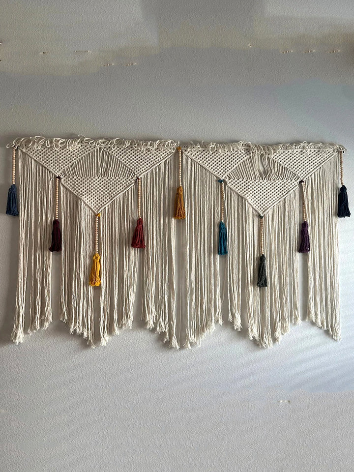 Handcrafted Macrame Boho Rainbow Wall Tassel Decoration WallKnot Curtains & Drapes WKN0103-7