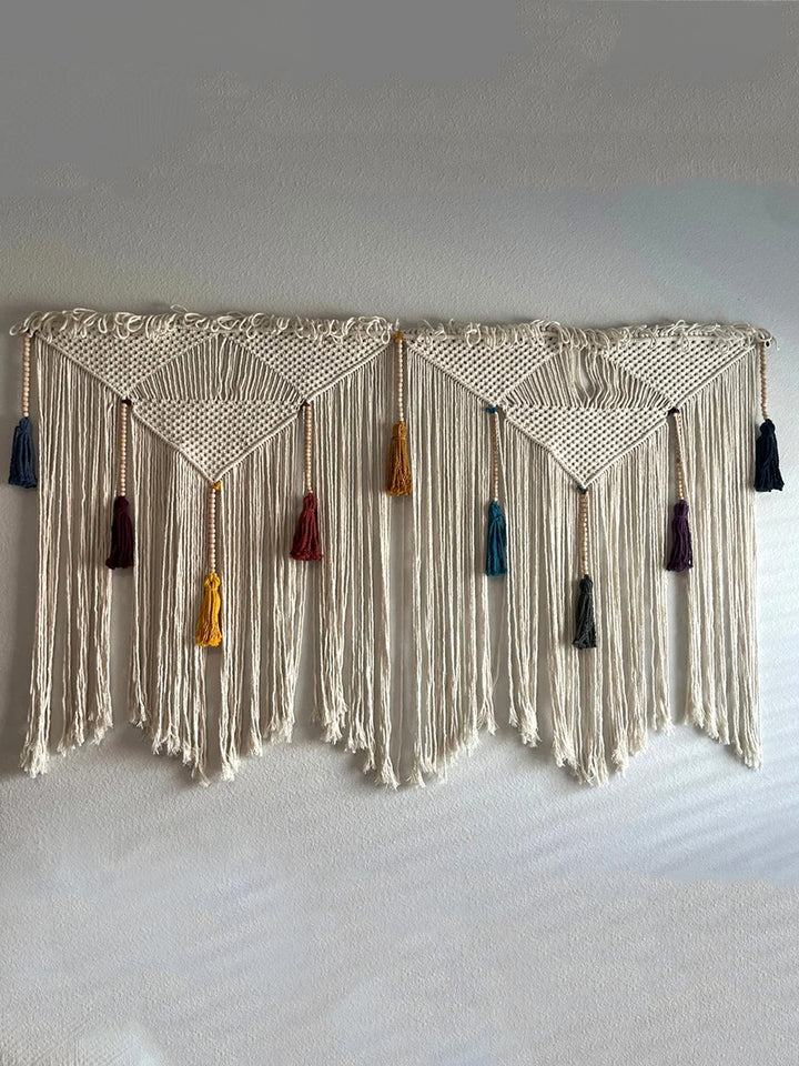 Handcrafted Macrame Boho Rainbow Wall Tassel Decoration WallKnot Curtains & Drapes WKN0103-8