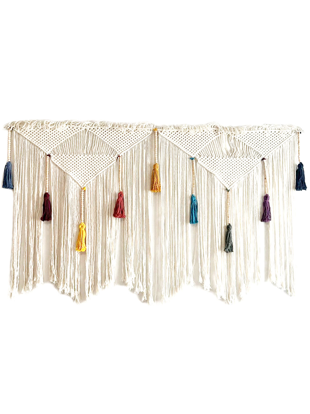 Handcrafted Macrame Boho Rainbow Wall Tassel Decoration WallKnot Curtains & Drapes WKN0103