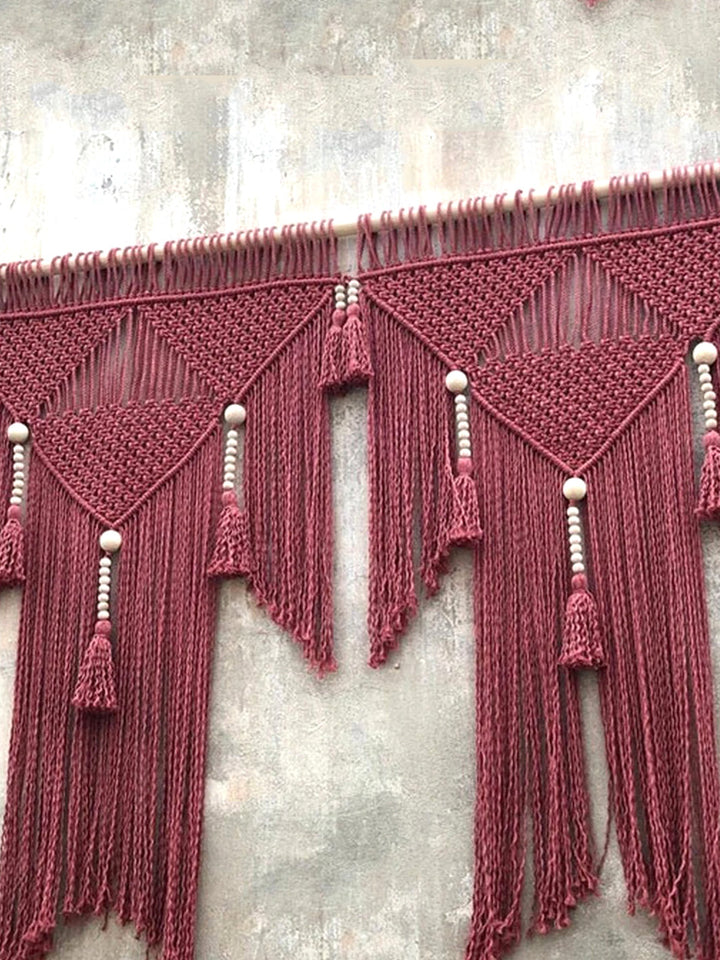 Handcrafted Terracotta Macrame Boho Hanging Woven Wall Decoration WallKnot Curtains & Drapes WKN0145-2