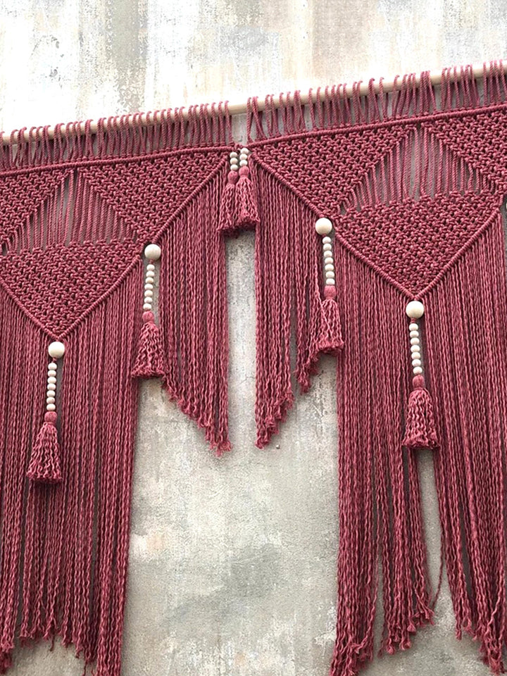 Handcrafted Terracotta Macrame Boho Hanging Woven Wall Decoration WallKnot Curtains & Drapes WKN0145-4