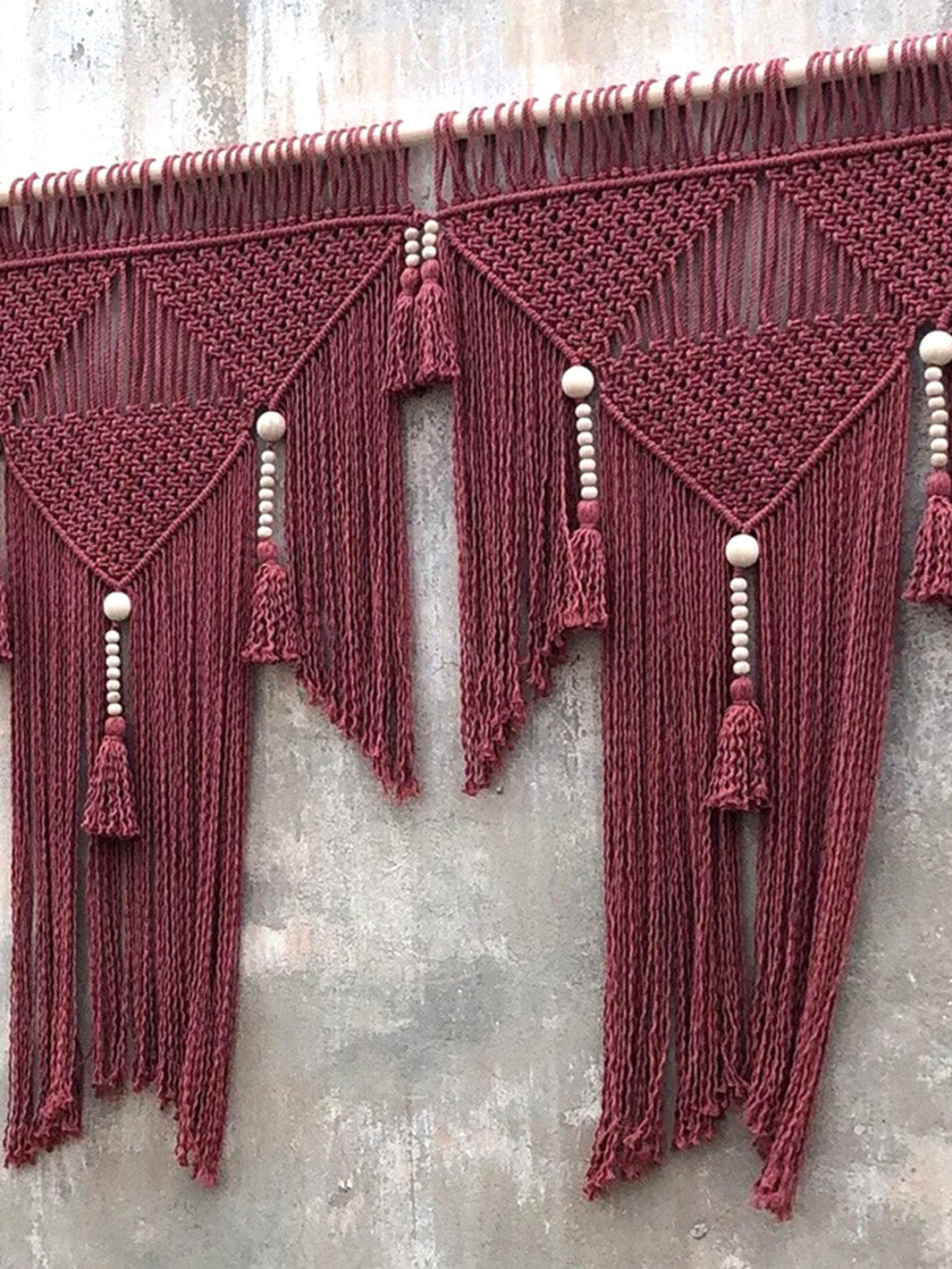 Handcrafted Terracotta Macrame Boho Hanging Woven Wall Decoration WallKnot Curtains & Drapes WKN0145-5