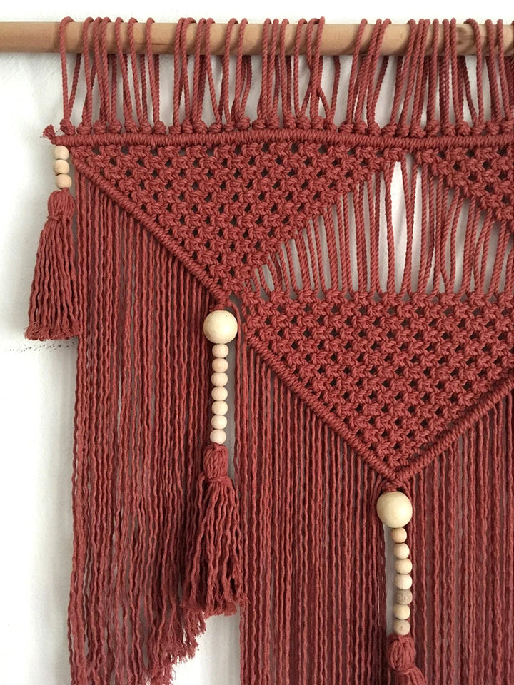 Handcrafted Terracotta Macrame Boho Hanging Woven Wall Decoration WallKnot Curtains & Drapes WKN0145-7