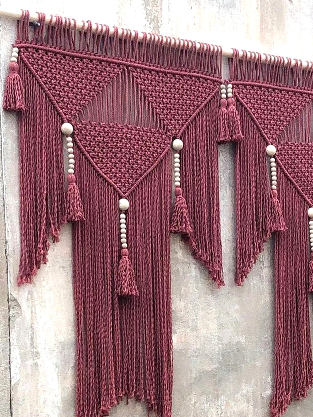 Handcrafted Terracotta Macrame Boho Hanging Woven Wall Decoration WallKnot Curtains & Drapes WKN0145-8