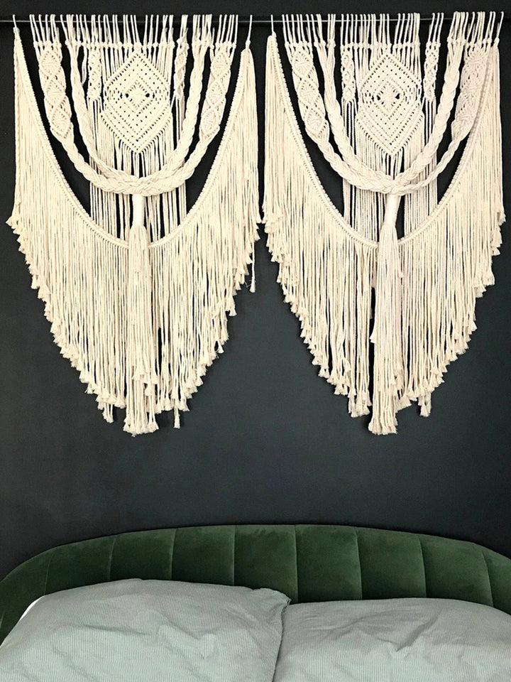 Handcrafted Large Macrame Wall Hanging King Headboard Decoration WallKnot Curtains & Drapes WKN0152-10