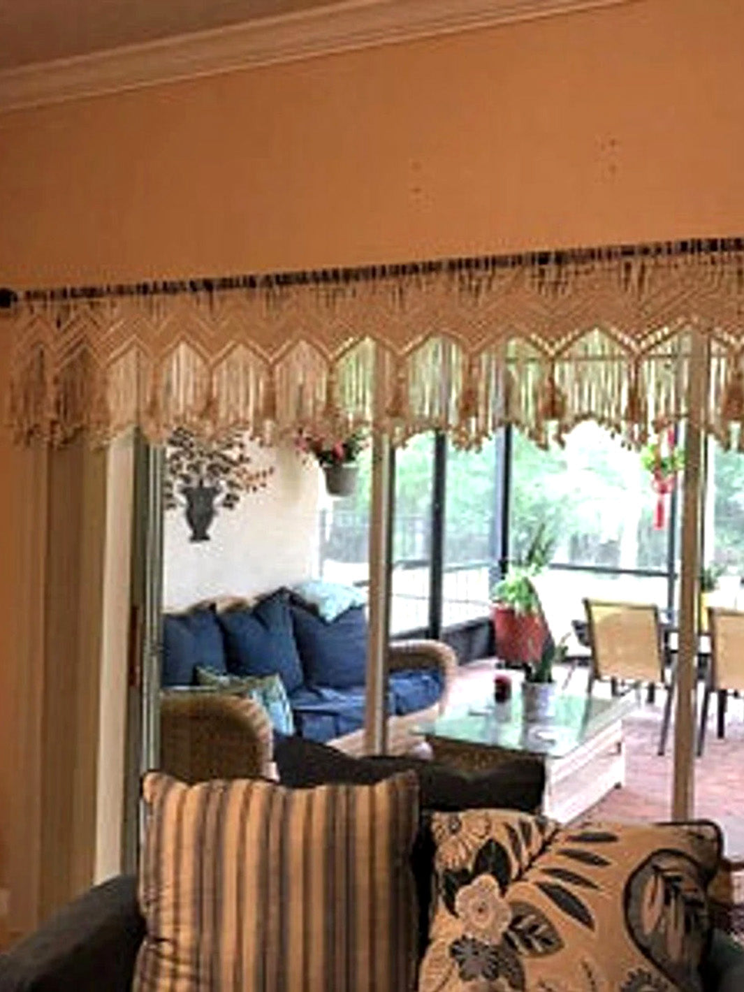Handcrafted Macrame Boho Valance Window Curtain WallKnot Curtains & Drapes WKN0169-10