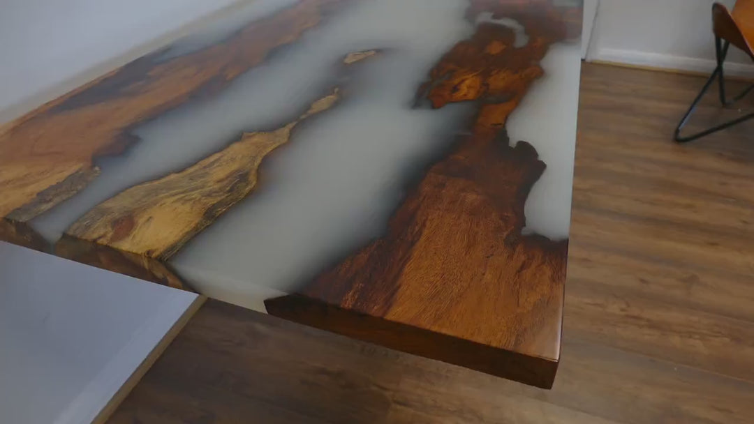 Handcrafted Rosewood Slab Epoxy Resin Wooden Dining Table 170x70cm