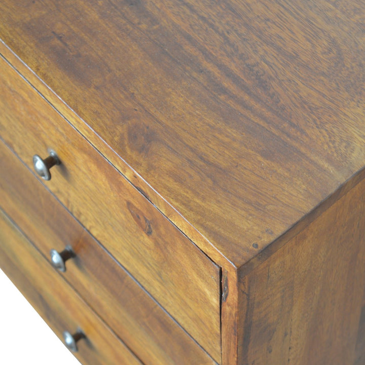 Carved Chestnut Finished Sideboard - 100% Solid Mango Wood Multi-Purpose Cabinet Buffets & Sideboards Artisan Furniture   