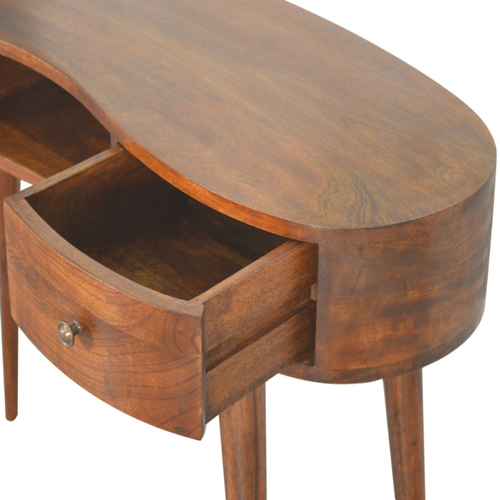 Chestnut Wave Writing Desk with 2 Drawers Desks Artisan Furniture   