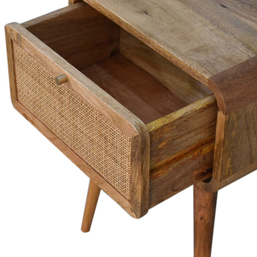 Mini Woven Bedside Table - 100% Solid Mango Wood End Table, Nightstand Nightstands Artisan Furniture   