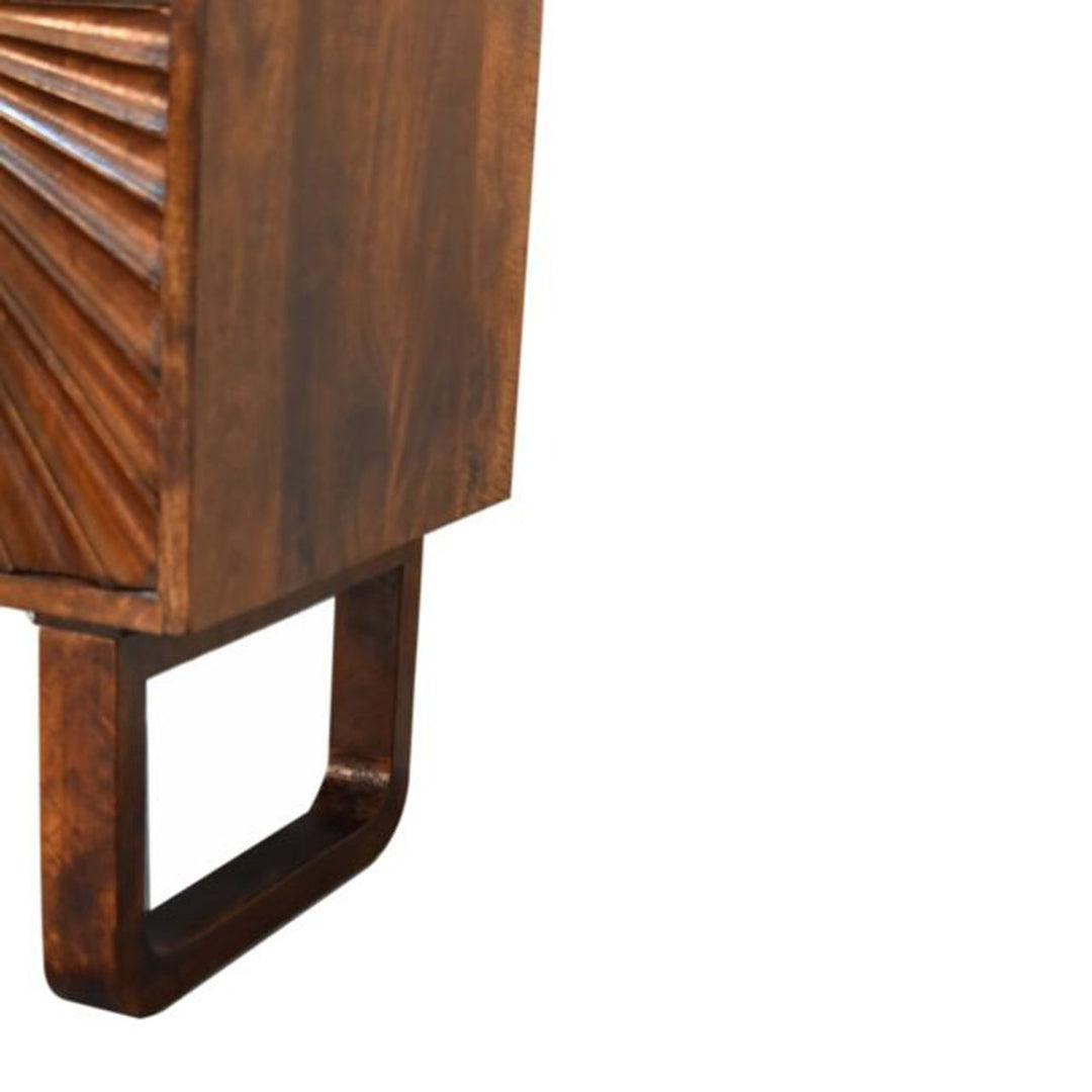 Drew Wooden Bedside w/ U-Shaped Legs Nighstands Artisan Furniture   