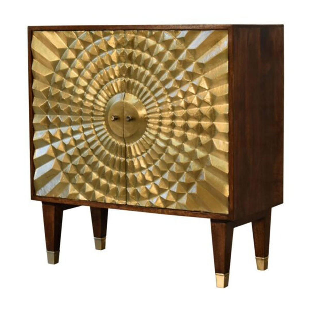 Eden Wooden Cabinet w/ Carved Pattern Cabinets & Storage Artisan Furniture   