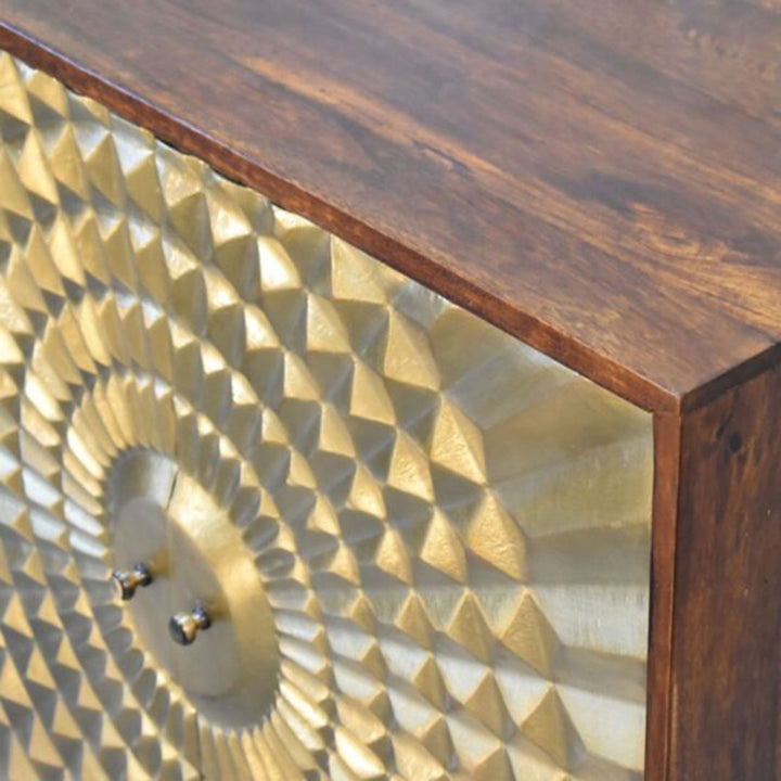 Eden Wooden Cabinet w/ Carved Pattern Cabinets & Storage Artisan Furniture   