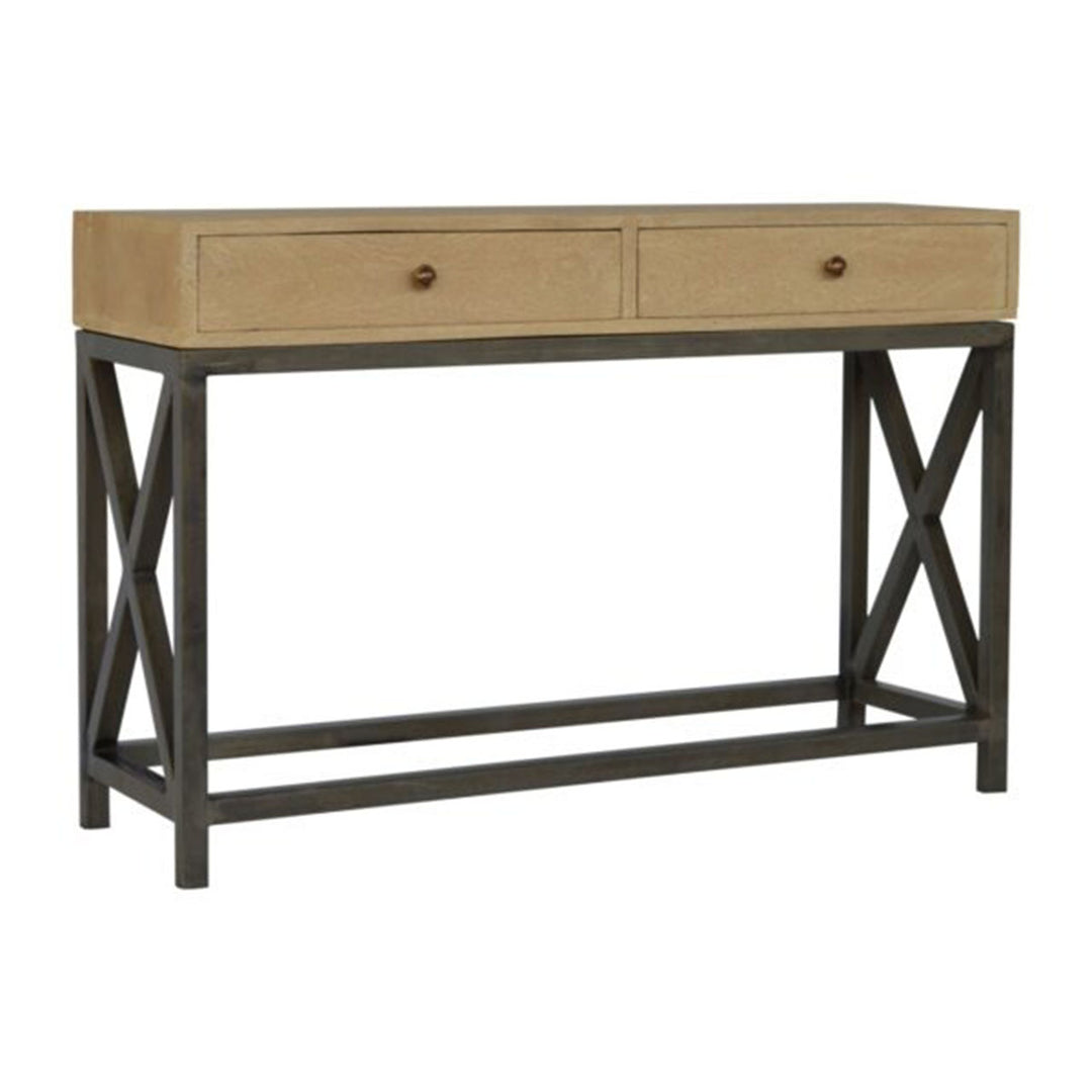 Mango Wood Metal Base Console Table Console Tables Artisan Furniture   