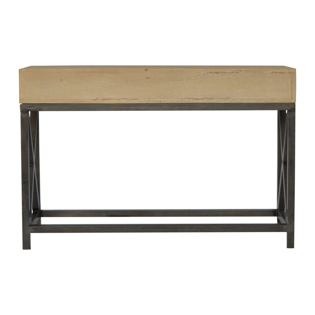 Mango Wood Metal Base Console Table Console Tables Artisan Furniture   