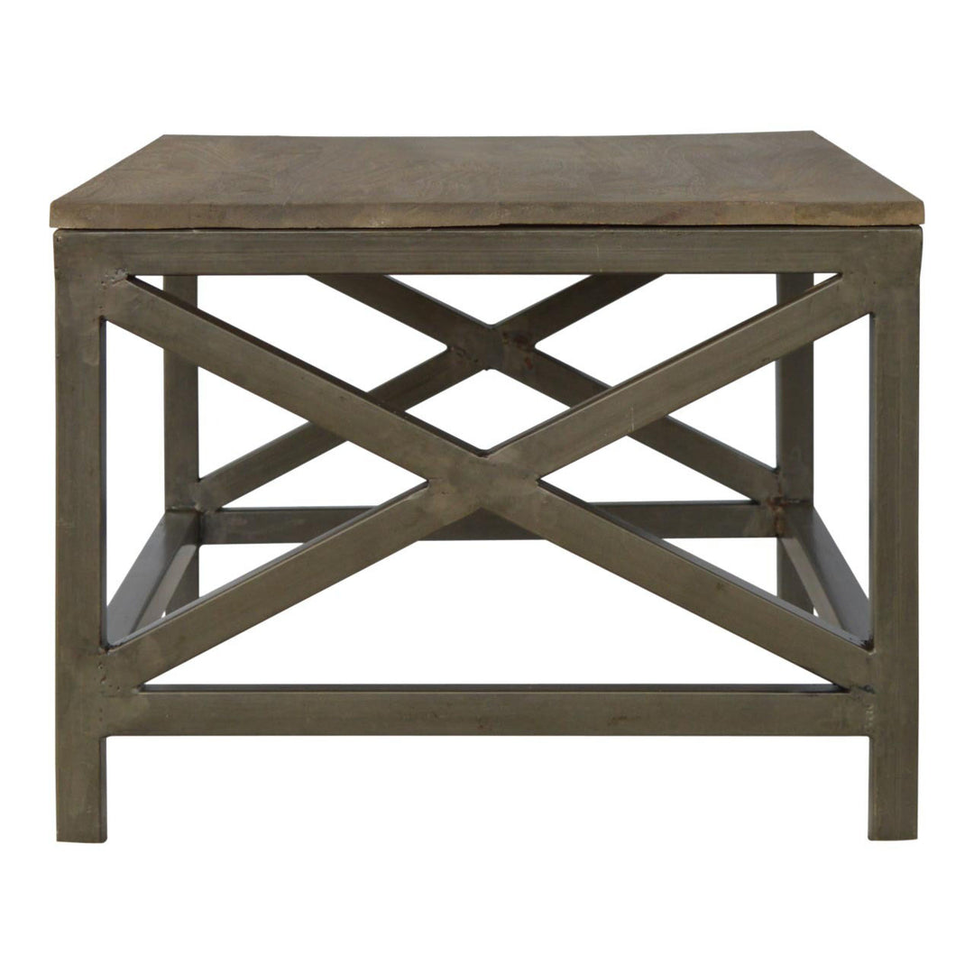 Industrial Coffee Table with Criss Cross Metal Design Coffee Tables Artisan Furniture   
