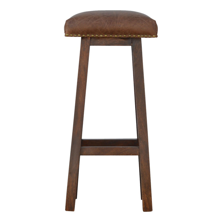 Artisan Furniture Buffalo Leather Bar Stool with Brass Studs | SKU 2019 Table & Bar Stools Artisan Furniture   