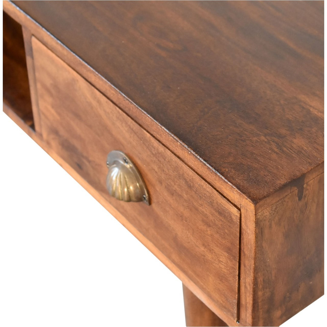 Solid Wood Chestnut Writing Desk with Open Slot Desks Artisan Furniture   