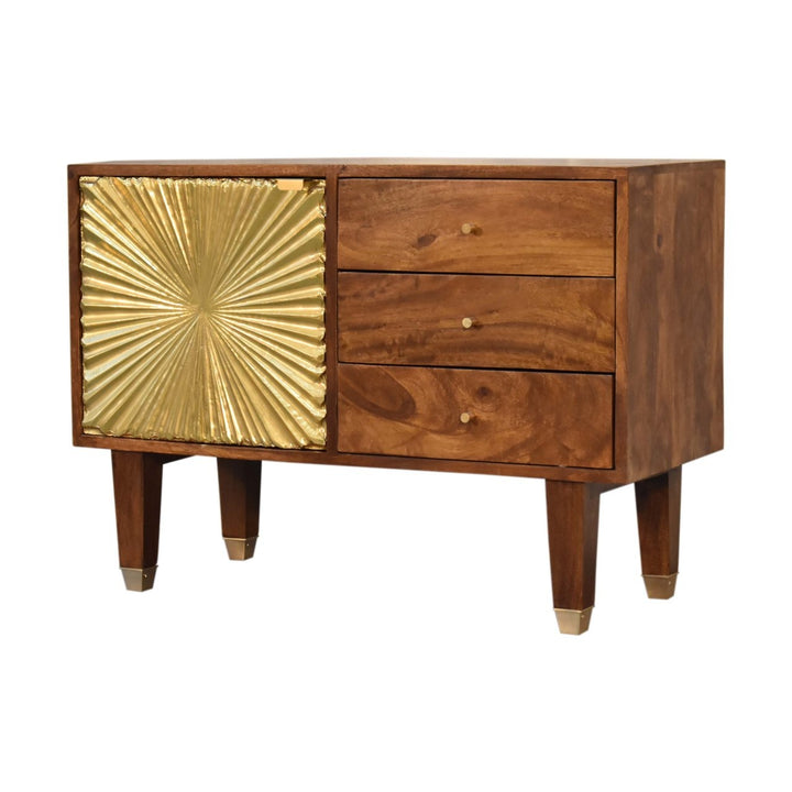 Manila Gold Sideboard with Tapered Legs Buffets & Sideboards Artisan Furniture   