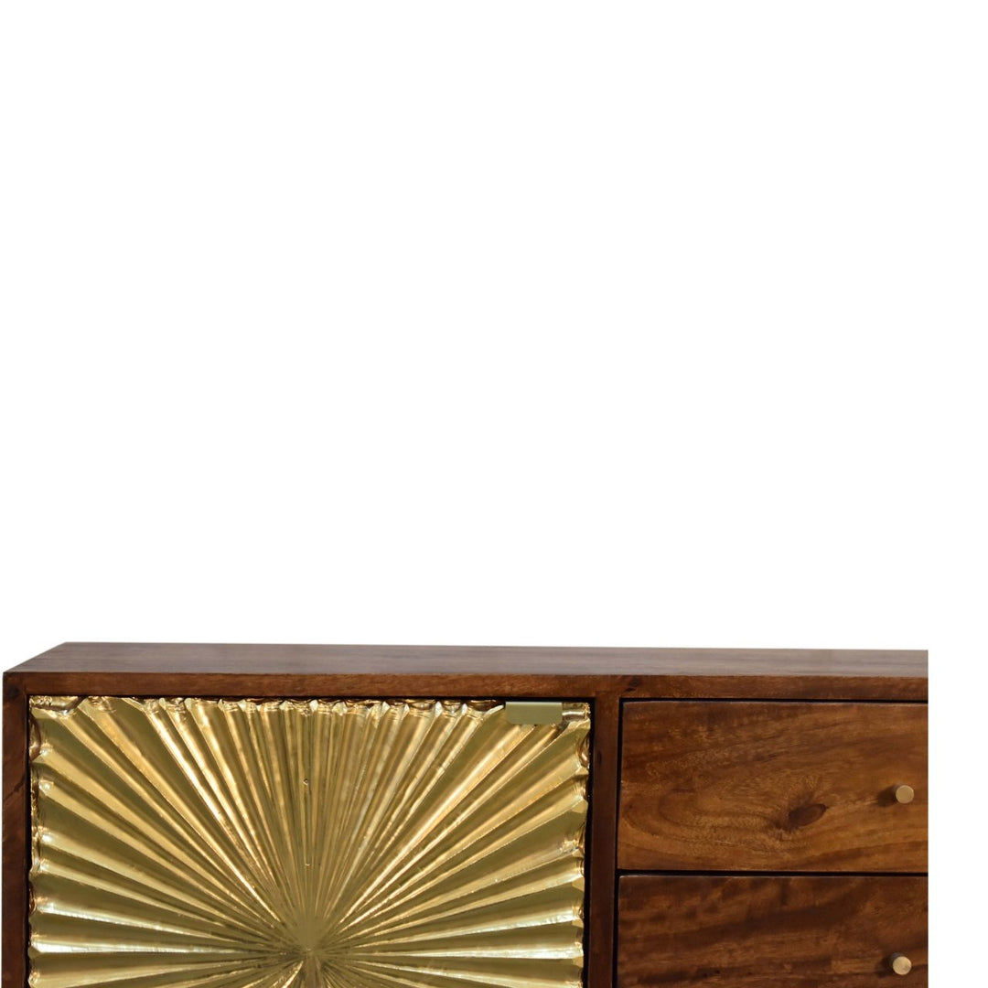 Manila Gold Sideboard with Tapered Legs Buffets & Sideboards Artisan Furniture   