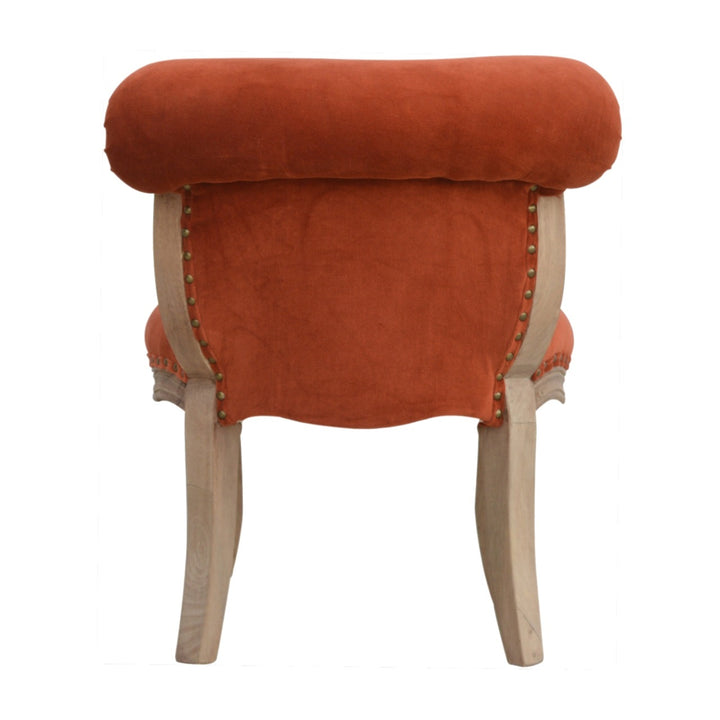 Artisan Furniture Brick Red Velvet Studded Chair - 100% Solid Mango Wood Accent Chair | SKU762 Chairs Artisan Furniture   