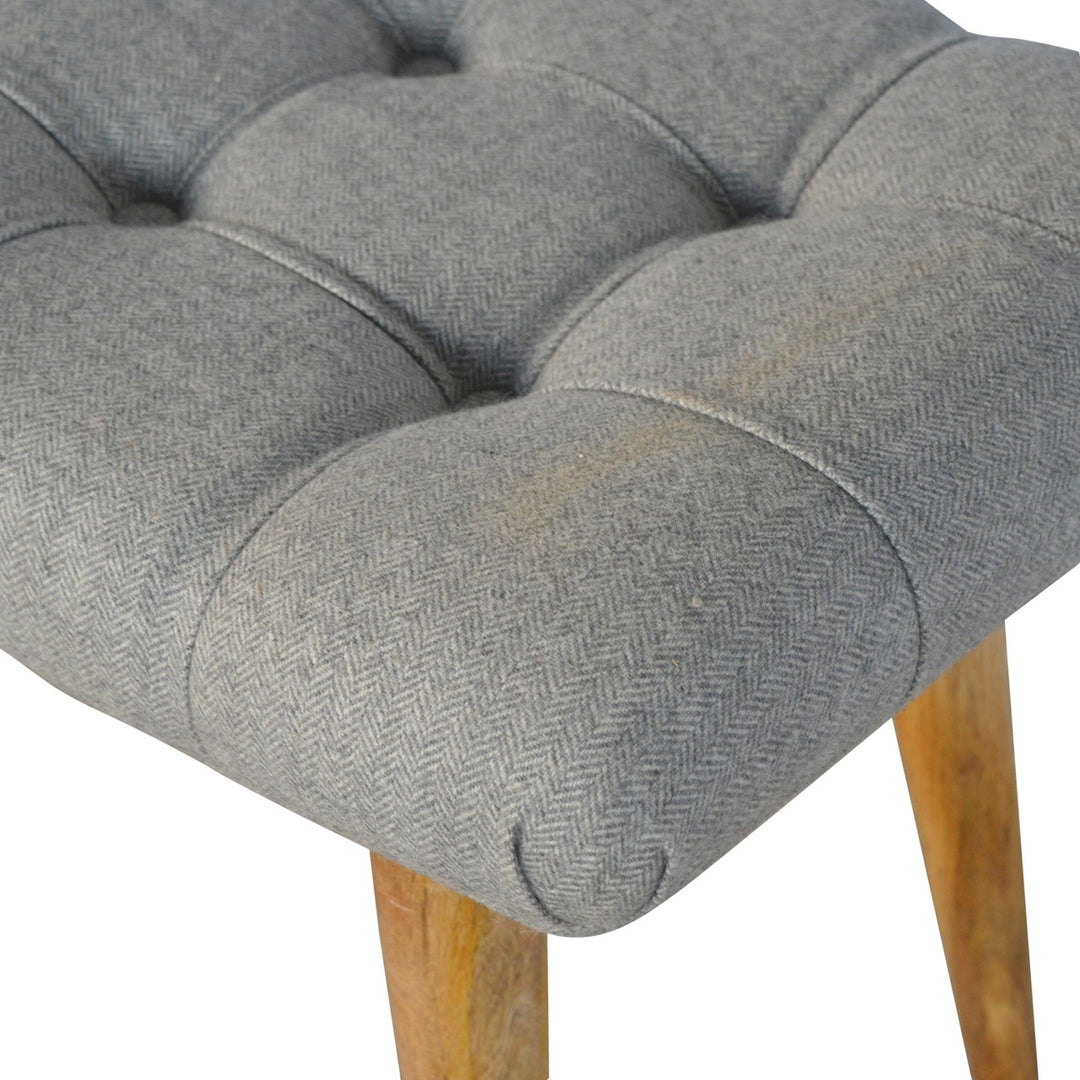 Curved Grey Tweed Bench Benches Artisan Furniture   
