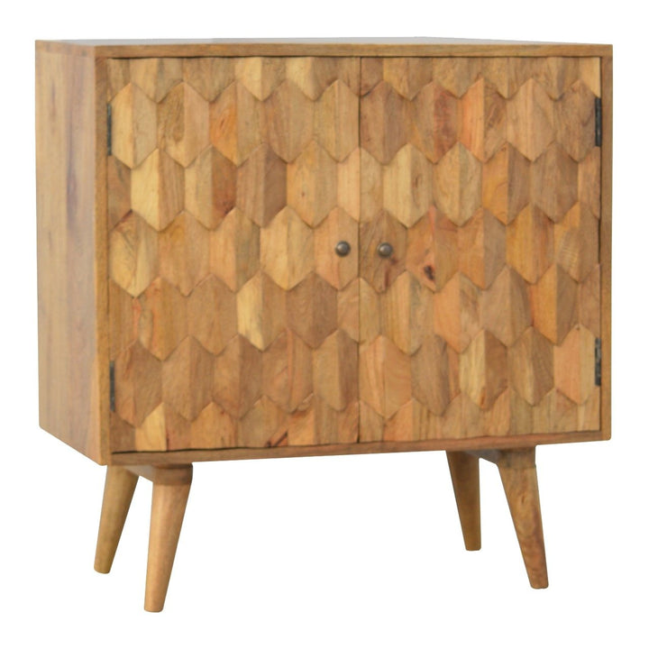 Pineapple Carved Cabinet - 100% Solid Mango Wood 2 Door Cabinet Cabinets & Storage Artisan Furniture   