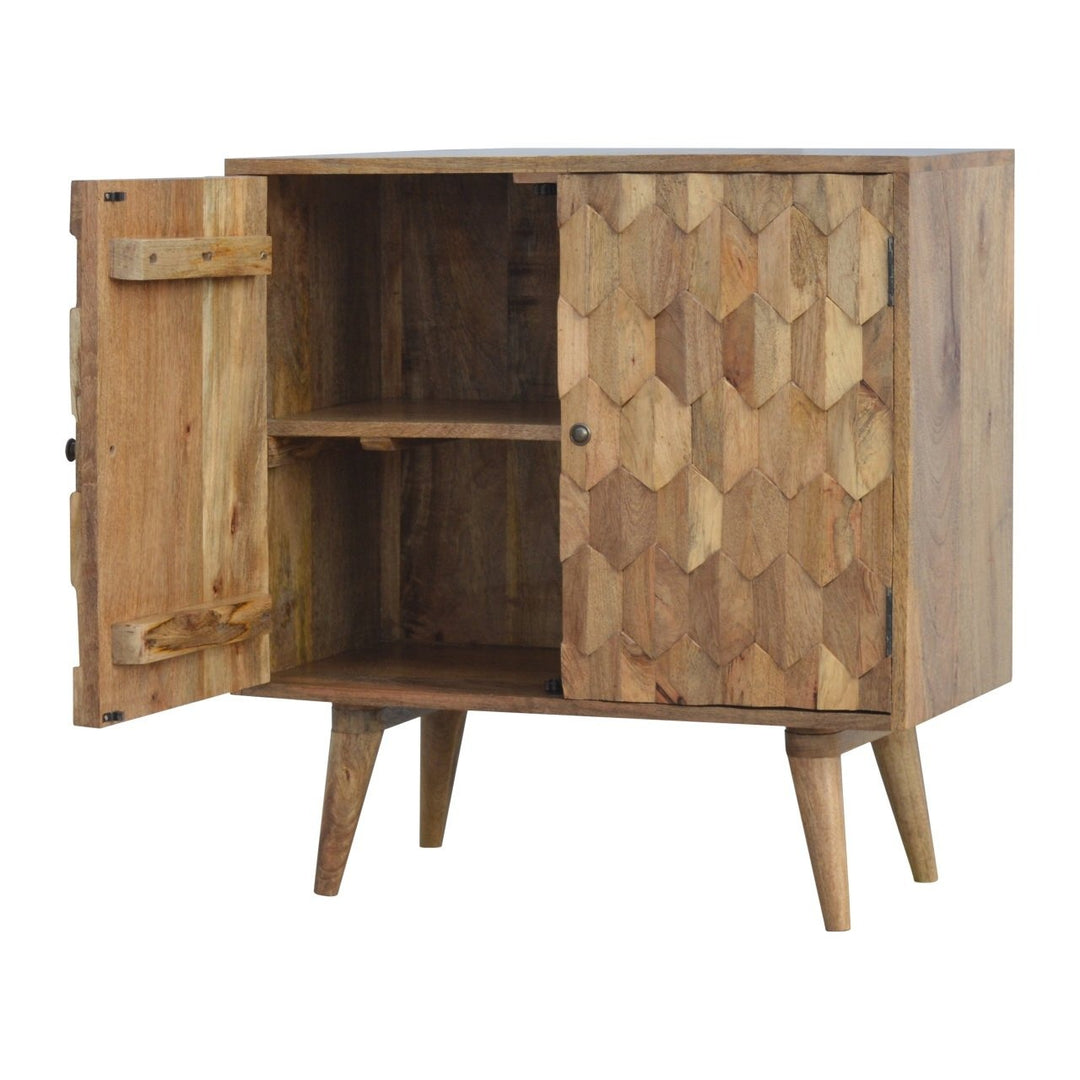 Pineapple Carved Cabinet - 100% Solid Mango Wood 2 Door Cabinet Cabinets & Storage Artisan Furniture   